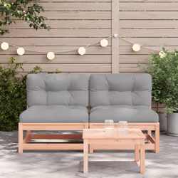 vidaXL Garden Sofas with Cushions Outdoor Sofa Patio Couch Solid Wood Pine - natural douglas, 1 pcs