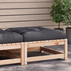 vidaXL Patio Footstool with Cushion Solid Wood Pine
