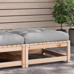 vidaXL Patio Footstool with Cushion Solid Wood Pine