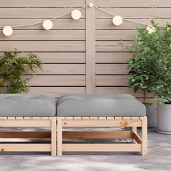 vidaXL Patio Footstool with Cushion Solid Wood Pine