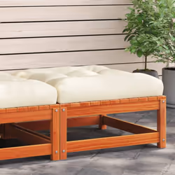 vidaXL Patio Footstool with Cushion Wax Brown Solid Wood Pine