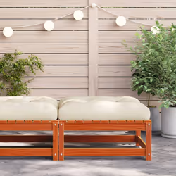 vidaXL Patio Footstool with Cushion Wax Brown Solid Wood Pine