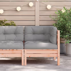 vidaXL Garden Sofa with Cushions and Footstool Outdoor Sofa Solid Wood Pine - natural douglas, corner sofa - Additional view 2