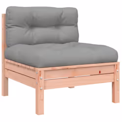 vidaXL Garden Sofa with Cushions and Footstool Outdoor Sofa Solid Wood Pine - natural douglas, 2-seater - Additional view 4