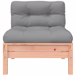 vidaXL Garden Sofa with Cushions and Footstool Outdoor Sofa Solid Wood Pine - natural douglas, 2-seater - Additional view 5