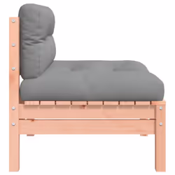 vidaXL Garden Sofa with Cushions and Footstool Outdoor Sofa Solid Wood Pine - natural douglas, 2-seater - Additional view 6