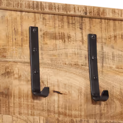 vidaXL Wall-mounted Coat Rack with 5 Hooks Wall Coat Hook Solid Wood Mango - Additional view 4
