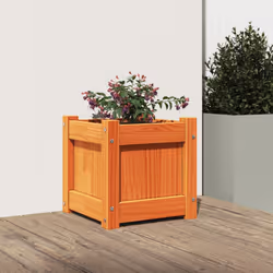 vidaXL Garden Planters Patio Flower Pot Plant Pot Planter Box Solid Wood Pine - brown pine, 1 pcs - Additional view 2