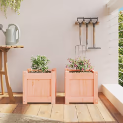 vidaXL Garden Planters Patio Flower Pot Plant Pot Planter Box Solid Wood Pine - natural douglas, 2 pcs - Additional view 2