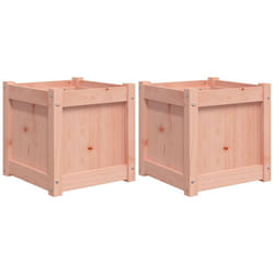 vidaXL Garden Planters Patio Flower Pot Plant Pot Planter Box Solid Wood Pine - natural douglas, 2 pcs