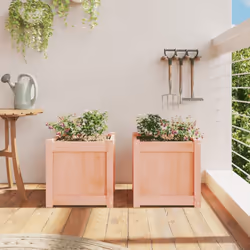 vidaXL Garden Planters Patio Flower Pot Plant Pot Planter Box Solid Wood Pine - natural douglas, 2 pcs