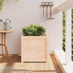 vidaXL Garden Planters Patio Flower Pot Plant Pot Planter Box Solid Wood Pine - natural pine, 1 pcs - Additional view 2
