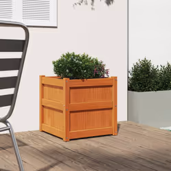 vidaXL Garden Planters Outdoor Flower Pot 2 pcs Wax Brown Solid Wood Pine - brown pine, 1 pcs - Additional view 2