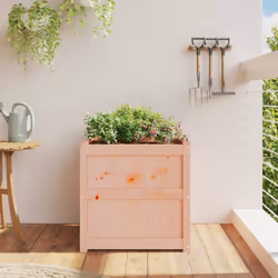 vidaXL Garden Planters Patio Flower Pot Plant Pot Planter Box Solid Wood Pine - 1 pcs
