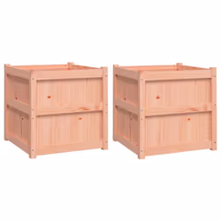 vidaXL Garden Planters Patio Flower Pot Plant Pot Planter Box Solid Wood Pine - 2 pcs