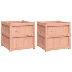 vidaXL Garden Planters Patio Flower Pot Plant Pot Planter Box Solid Wood Pine - 2 pcs