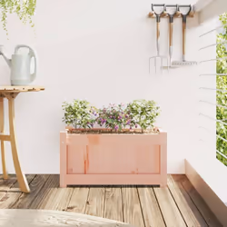 vidaXL Garden Planter Patio Flower Pot Planter Box Plant Pot Solid Wood Pine - natural douglas, 1 pcs