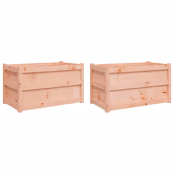 vidaXL Garden Planter Patio Flower Pot Planter Box Plant Pot Solid Wood Pine - 2 pcs