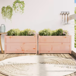 vidaXL Garden Planter Patio Flower Pot Planter Box Plant Pot Solid Wood Pine - 2 pcs