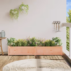 vidaXL Garden Planters Patio Flower Pot Plant Pot Planter Box Solid Wood Pine - natural douglas, 1 pcs
