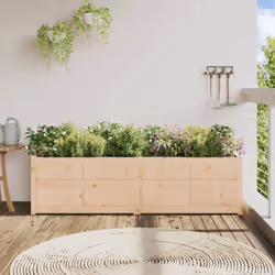 vidaXL Garden Planter Outdoor Flower Pot Patio Planter Pot Solid Wood Pine - natural pine - Additional view 2