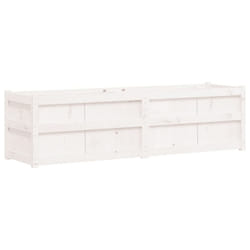vidaXL Garden Planter Outdoor Flower Pot Patio Planter Pot Solid Wood Pine - white pine