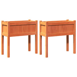 vidaXL Garden Planters with Legs Patio Flower Pot Plant Pot Solid Wood Pine - 2 pcs