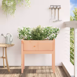 vidaXL Garden Planters with Legs Patio Flower Pot Plant Pot Solid Wood Pine - natural douglas, 1 pcs