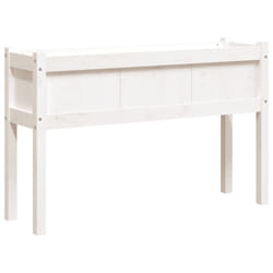 vidaXL Garden Planter with Legs Flower Pot Plant Pot White Solid Wood Pine