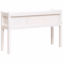 vidaXL Garden Planter with Legs Flower Pot Plant Pot White Solid Wood Pine - Additional view 6