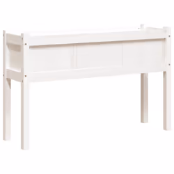 vidaXL Garden Planters with Legs Patio Flower Pot 2 pcs White Solid Wood Pine - white pine, 2 pcs - Additional view 6