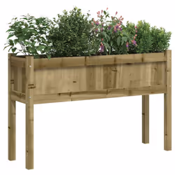 vidaXL Garden Planters with Legs Patio Flower Pot Plant Pot Solid Wood Pine - natural impregnated, 2 pcs - Additional view 2