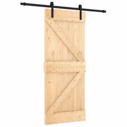 vidaXL Sliding Door Barn Door with Hardware Set Interior Door Solid Wood Pine