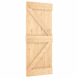 vidaXL Sliding Door Barn Door with Hardware Set Interior Door Solid Wood Pine