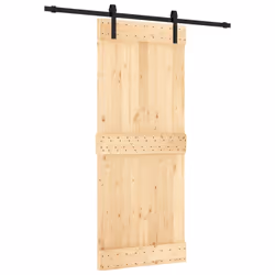vidaXL Sliding Door Barn Door with Hardware Set Interior Door Solid Wood Pine