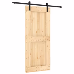 vidaXL Sliding Door Barn Door with Hardware Set Interior Door Solid Wood Pine