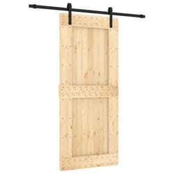 vidaXL Sliding Door Barn Door with Hardware Set Interior Door Solid Wood Pine