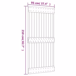 vidaXL Sliding Door Barn Door with Hardware Set Interior Door Solid Wood Pine