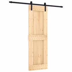 vidaXL Sliding Door Barn Door with Hardware Set Interior Door Solid Wood Pine