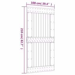 vidaXL Sliding Door Barn Door with Hardware Set Interior Door Solid Wood Pine