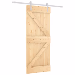 vidaXL Sliding Door Barn Door with Hardware Set Interior Door Solid Wood Pine