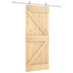 vidaXL Sliding Door Barn Door with Hardware Set Interior Door Solid Wood Pine