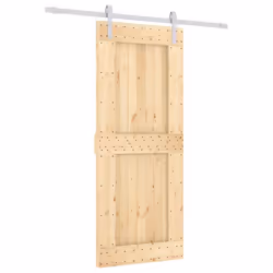 vidaXL Sliding Door Barn Door with Hardware Set Interior Door Solid Wood Pine