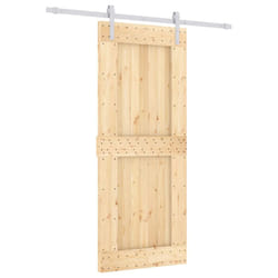 vidaXL Sliding Door Barn Door with Hardware Set Interior Door Solid Wood Pine