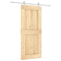 vidaXL Sliding Door Barn Door with Hardware Set Interior Door Solid Wood Pine