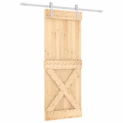 vidaXL Sliding Door Barn Door with Hardware Set Interior Door Solid Wood Pine