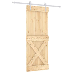vidaXL Sliding Door Barn Door with Hardware Set Interior Door Solid Wood Pine