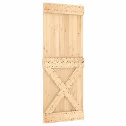 vidaXL Sliding Door Barn Door with Hardware Set Interior Door Solid Wood Pine