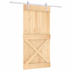 vidaXL Sliding Door Barn Door with Hardware Set Interior Door Solid Wood Pine