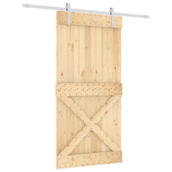 vidaXL Sliding Door Barn Door with Hardware Set Interior Door Solid Wood Pine